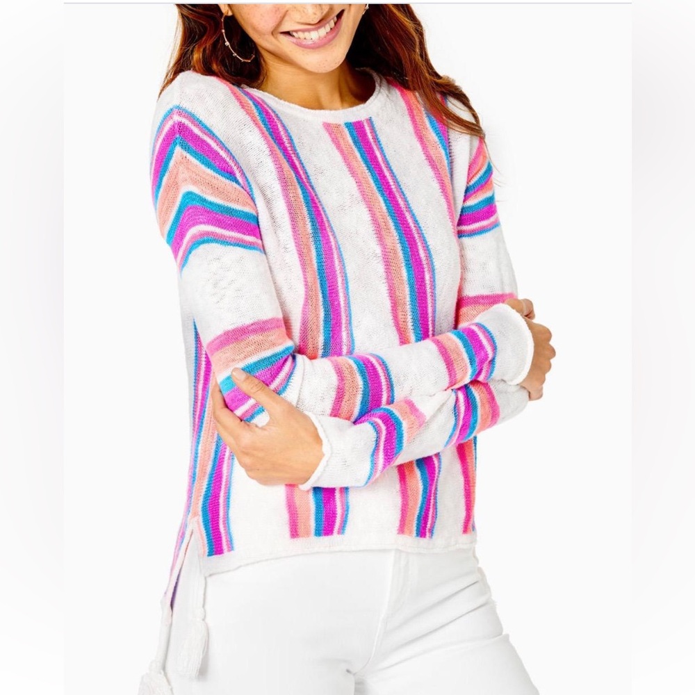Lilly Pulitzer Rozalia Striped Knit Tassel Sweater